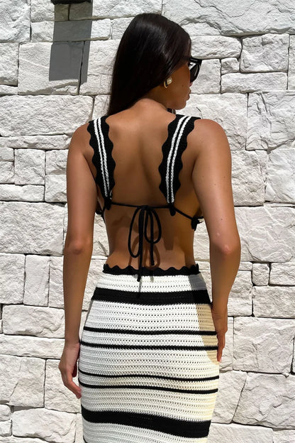 Contrast Crochet Skirt + Top - The Beach Bae