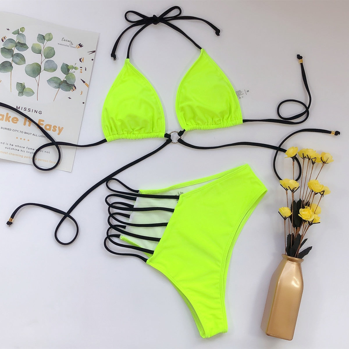 Izzy Bikini In Lime - The Beach Bae